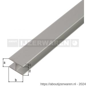 GAH Alberts H-profiel zelfklevend aluminium zilver 12,9x24x1,5 mm 1 m - W51501309 - afbeelding 1