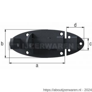 GAH Alberts hangslotschuif boutgrendel Ovado antraciet 90x44 mm - W51500602 - afbeelding 2