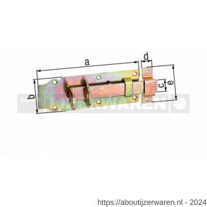 GAH Alberts hangslotschuif sluitgrendel geel verzinkt omgebogen tegenstuk 120 mm - W51500608 - afbeelding 2