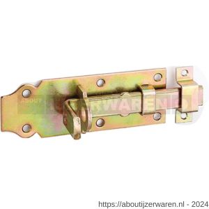 GAH Alberts hangslotschuif sluitgrendel geel verzinkt recht tegenstuk 120 mm - W51500604 - afbeelding 1