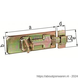 GAH Alberts hangslotschuif veiligheids-sluitgrendel geel verzinkt tegenstuk 140 mm - W51500611 - afbeelding 2