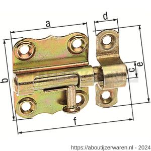 GAH Alberts profielgrendel zonder veer geel verzinkt 39x38 mm - W51500553 - afbeelding 2