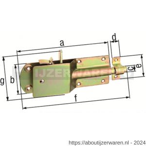 GAH Alberts varkenshok veiligheids-stalgrendel geel verzinkt tegenstuk 200 mm - W51500574 - afbeelding 2