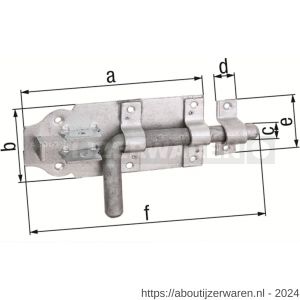 GAH Alberts boutgrendel vuurverzinkt met tegenstuk 160x210 mm - W51500561 - afbeelding 2