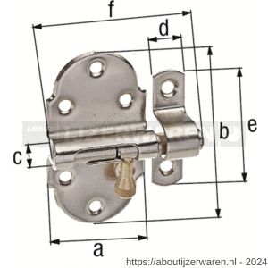 GAH Alberts profielgrendel met messing knop veer 40x75 mm - W51500554 - afbeelding 2