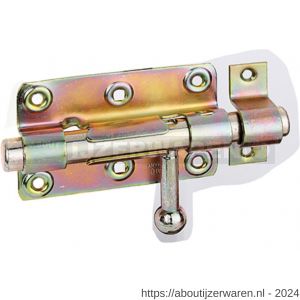 GAH Alberts hangslot bout-sluitgrendel geel verzinkt met tegenstuk 99/140 mm - W51500540 - afbeelding 1