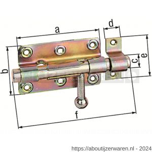 GAH Alberts hangslot bout-sluitgrendel geel verzinkt met tegenstuk 99/140 mm - W51500540 - afbeelding 2