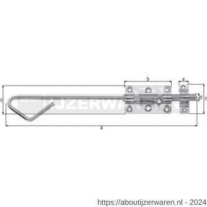 GAH Alberts bout-stanggrendel geel verzinkt tegenstuk 16x400 mm - W51500534 - afbeelding 1