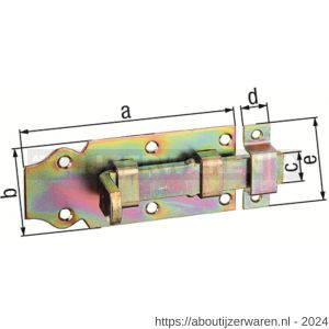 GAH Alberts deurgrendel met platte greep recht geel verzinkt 100 mm - W51500539 - afbeelding 2