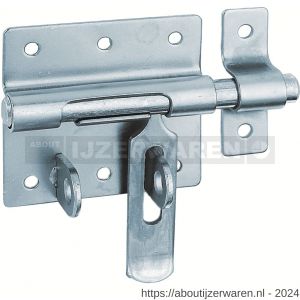 GAH Alberts hangslot bout-sluitgrendel blauw verzinkt met tegenstuk 70x100 mm - W51500530 - afbeelding 1