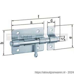 GAH Alberts boutgrendel blauw verzinkt met tegenstuk 95x135 mm - W51500565 - afbeelding 2