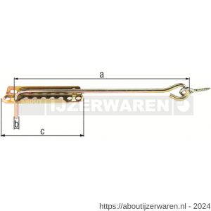 GAH Alberts wind stormhaak oog arreteerplaat zwart dompellak 400 mm x diameter 8 mm - W51500038 - afbeelding 2