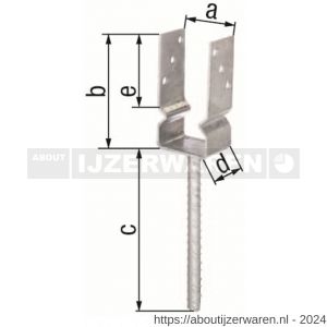 GAH Alberts U-paalhouder rib type 751 verzinkt 91x150 mm - W51500329 - afbeelding 2