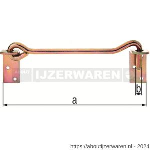 GAH Alberts wind stormhaak met plaat galvanisch geel verzinkt 200 x diameter 8 mm - W51500041 - afbeelding 2