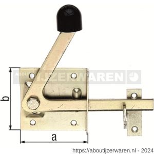 GAH Alberts tuindeurgrendel met pal geel verzinkt 80x80 mm - W51500576 - afbeelding 2