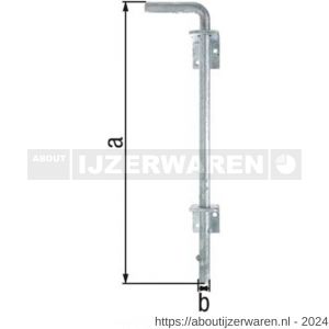 GAH Alberts bodemschuif verzinkt 500x40 mm diameter 16 mm - W51500572 - afbeelding 2