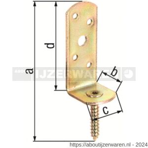 GAH Alberts vlechtschermsteun houder L-vorm geel verzinkt 115x31,5 mm - W51500267 - afbeelding 2