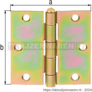 GAH Alberts vlechtschermscharnier geel verzinkt 90x90 mm - W51500493 - afbeelding 2