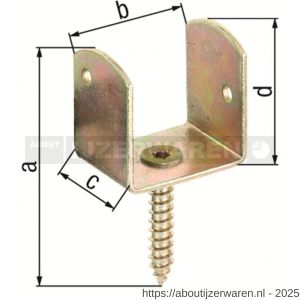 GAH Alberts vlechtschermsteun houder U-vorm geel verzinkt 83x38 mm - W51500268 - afbeelding 2