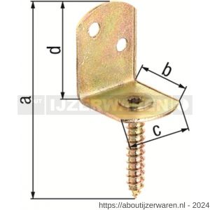 GAH Alberts vlechtschermsteun houder L-vorm geel verzinkt 83x32 mm - W51500266 - afbeelding 2