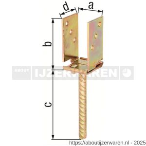 GAH Alberts U-paalhouder verstelbaar type 370 verzinkt 71-131 mm - W51500316 - afbeelding 2
