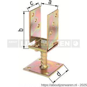 GAH Alberts U-paalhouder verstelbaar type 375 verzinkt 71-131 mm - W51500317 - afbeelding 2
