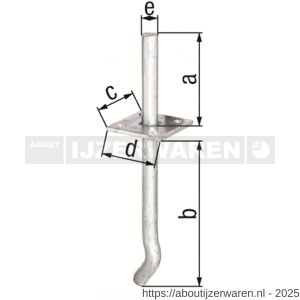 GAH Alberts I-paalhouder pen type 393 verzinkt 100 mm - W51500319 - afbeelding 2