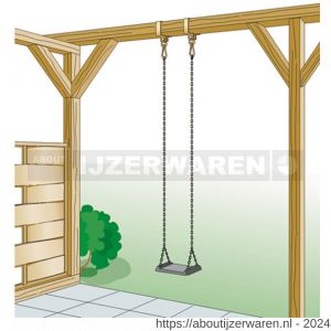 GAH Alberts schommelhaak met spanband geel verzinkt 90x90 mm - W51500030 - afbeelding 3