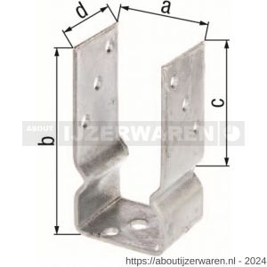 GAH Alberts U-paalhouder type 451 verzinkt 91x150 mm - W51500323 - afbeelding 2