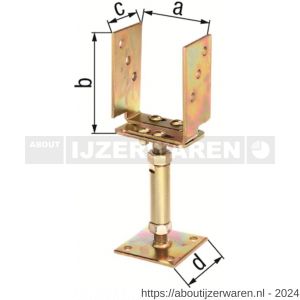 GAH Alberts U-paalhouder verstelbaar type 580 verzinkt 71-161 mm - W51500326 - afbeelding 2