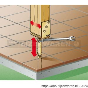 GAH Alberts U-paalhouder verstelbaar type 581 verzinkt 71-161 mm - W51500327 - afbeelding 3