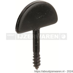 GAH Alberts stop aanslag voor luik recht zwart coating 21x34,5 mm - W51501771 - afbeelding 1