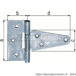 GAH Alberts staartscharnier blauw verzinkt 148x40x90 mm - W51500360 - afbeelding 1