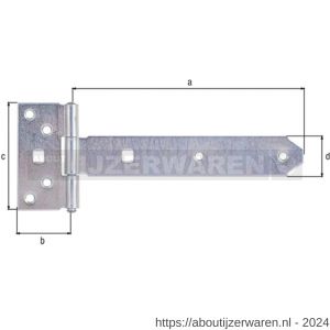 GAH Alberts staartscharnier geel verzinkt 192x45x90 mm - W51500429 - afbeelding 1