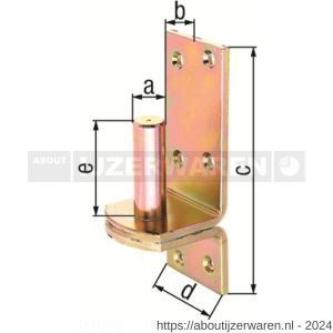 GAH Alberts plaatduim stift op plaat DI-haak verzinkt diameter 16x115x40 mm - W51500347 - afbeelding 2