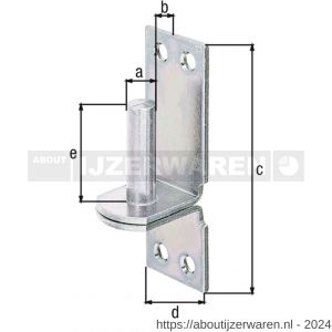 GAH Alberts plaatduim stift op plaat DI-haak geel verzinkt 13x100x35 mm - W51500350 - afbeelding 2