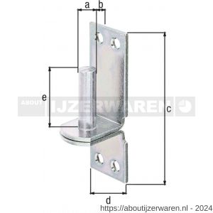 GAH Alberts plaatduim stift op plaat DI-haak geel verzinkt 16x115x40 mm - W51500351 - afbeelding 2