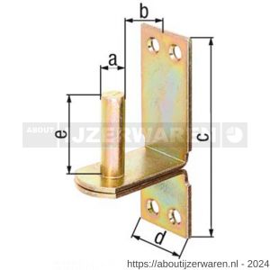 GAH Alberts plaatduim stift op plaat DII geel verzinkt 10x90x30 mm - W51500353 - afbeelding 2