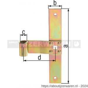 GAH Alberts draailuik-middenheng T-model recht geel verzinkt 13x200 mm - W51500363 - afbeelding 2