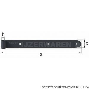 GAH Alberts hengsel Ovado antraciet 16x600 mm - W51500362 - afbeelding 2