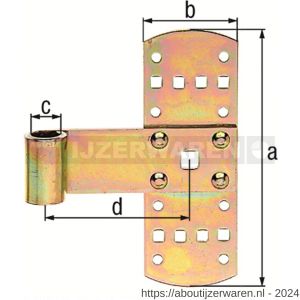 GAH Alberts kruisheng geel verzinkt 160x50 mm diameter 13 mm - W51500384 - afbeelding 2