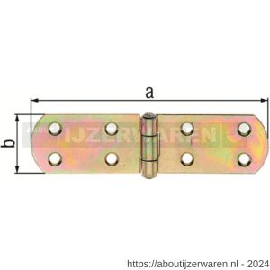 GAH Alberts staart kistscharnier RVS 200x35x2 mm - W51500402 - afbeelding 2