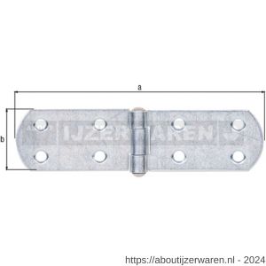 GAH Alberts staart kistscharnier geel verzinkt 175x35x2 mm - W51500389 - afbeelding 1