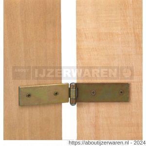 GAH Alberts staart kistscharnier licht geel verzinkt 400x35x2,5 mm - W51500393 - afbeelding 3