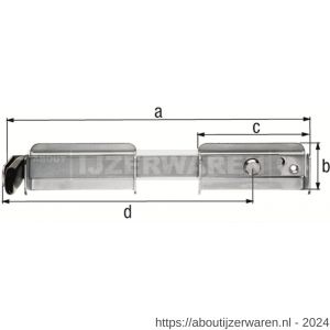 GAH Alberts grendel voor dubbele deur RVS 327x60 mm - W51500535 - afbeelding 2