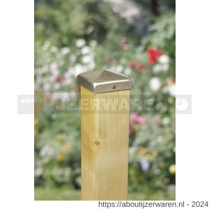 GAH Alberts paalkap hout vlak RVS 70x70 mm - W51501807 - afbeelding 3