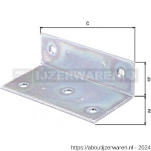 GAH Alberts versterkingshoek geel verzinkt 40x25x75 mm - W51500203 - afbeelding 1