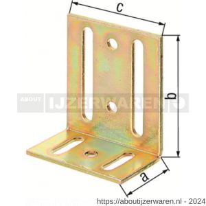 GAH Alberts stelhoek verstelbaar langgat geel verzinkt 40x77x65 mm - W51500102 - afbeelding 2