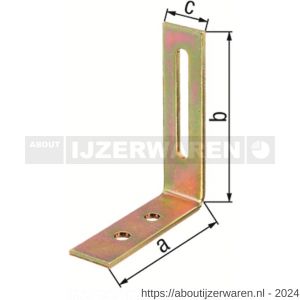 GAH Alberts stelhoek verstelbaar langgat wit 65x80x20 mm - W51500104 - afbeelding 2