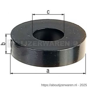 GAH Alberts afstandshuls PVC zwart 20x5-10-20-30 mm set per 5 stuks - W51501813 - afbeelding 2